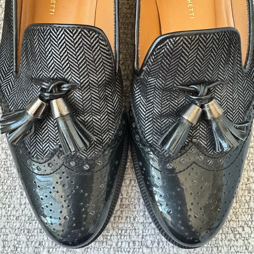 Bardnessa Franchetti Women’s Black Wingtip Brogue Tassel Loafers EU 36 (US 5.5) - Picture 11 of 15